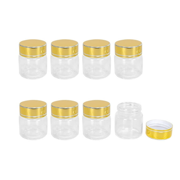 25ml Transparency Glass Bottle with Gloden Aluminum Cover Clear Bottle With Gold Lid for Wedding Small Wishing Bottles Wholesale 6pcs