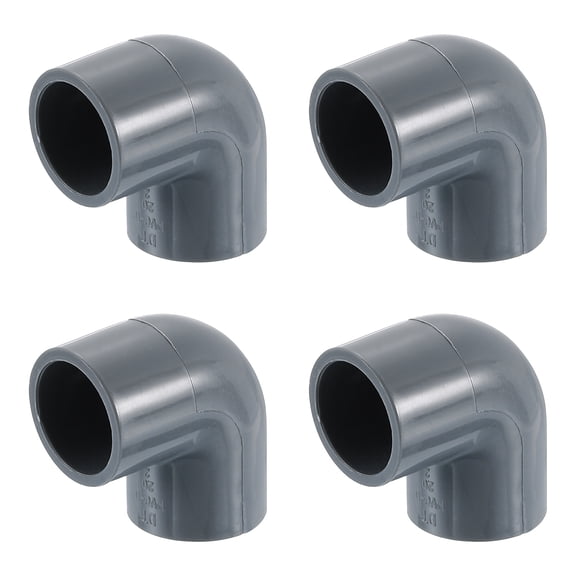 Uxcell 1/2" 90 Degree Elbow, 4Pcs 2 Way Pipe Fittings Connectors, Grey