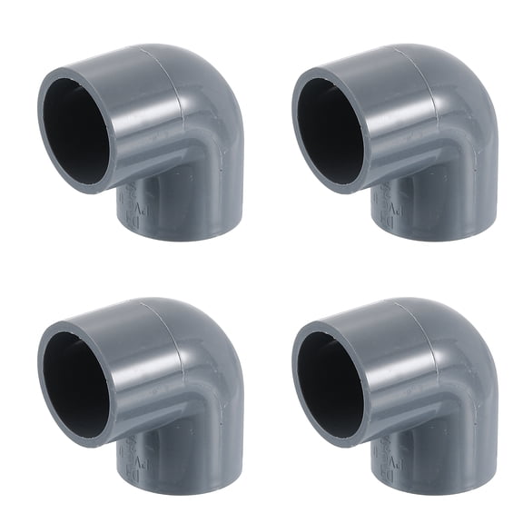 Uxcell 3/4" 90 Degree Elbow, 4Pcs 2 Way Pipe Fittings Connectors, Grey