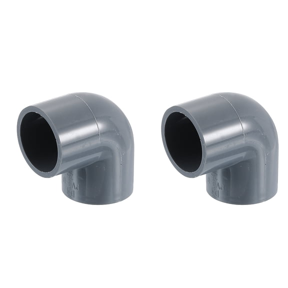 Uxcell 3/4" 90 Degree Elbow, 2Pcs 2 Way Pipe Fittings Connectors, Grey