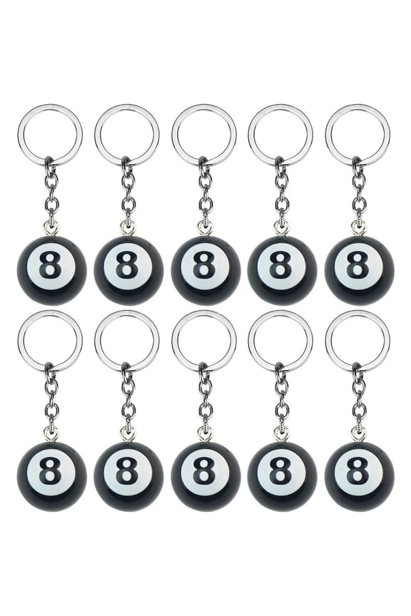 25mm Black No.8 Billiard Keychain Mini Ball Pendant Key Ring Resin Keyring Decoration Jewelry Game Souvenir Gift