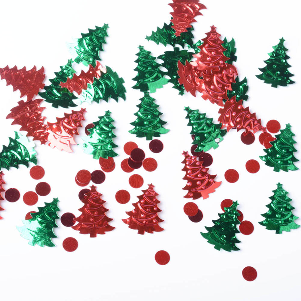 25mm Christmas Tree+6mm Red Round Sequins Christmas Table Confetti ...