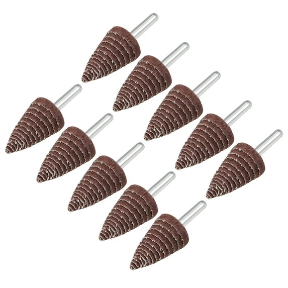 25mm Cone Shape Abrasive Flap Wheel 1/4" Shank for Deburring Sanding Polishing 120 Grits 10pcs