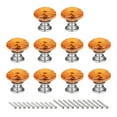thumbnail image 1 of 25mm Crystal Knobs Drawer Door Diamond Shaped Pulls Handles Orange 10 Pack, 1 of 5