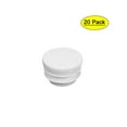 thumbnail image 1 of 25mm Diameter Plastic Blanking End Cap Round Ribbed Tube Insert Plug White 20Pcs, 1 of 5