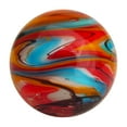 thumbnail image 1 of 25mm Figaro Handmade Art Glass Marble Striped Design Large 1" Shooter, 1 of 6