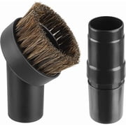25mm Horse Hair Round Dust Brush, 1.25" Vacuum Brush Attachment with Vacuum Hose Adapter for Shark Vacuum and Shop Vac and Most Household Vacuum Cleaners - 2 Pcs