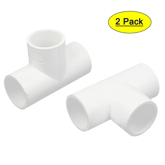 25mm Inner Dia 3 Way T Shaped Water Pipe Tube Joint Coupler Connector 2Pcs