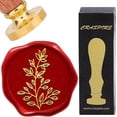 thumbnail image 1 of 25mm Leaf Wax Stamp Sealing Wax Stamps Botanical Leaves Detachable Brass Head with Wood Handle, 1 of 6