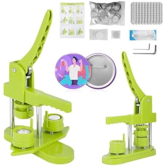 25mm Maker Machine - 1inch Pin Making Machine 100 Sets of Parts DIY Installation-Free Badge Punch Press Kit for Kids Badge Press Machine$$Art & Craft