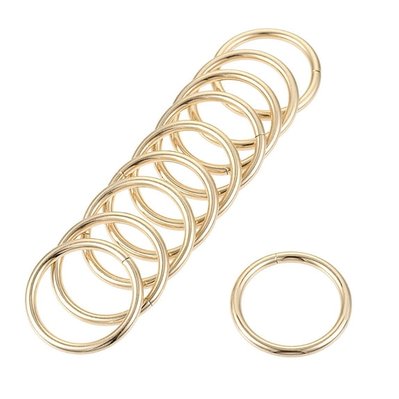 25mm Metal O Rings Non-Welded for Straps Bags Belts DIY Gold Tone 10pcs