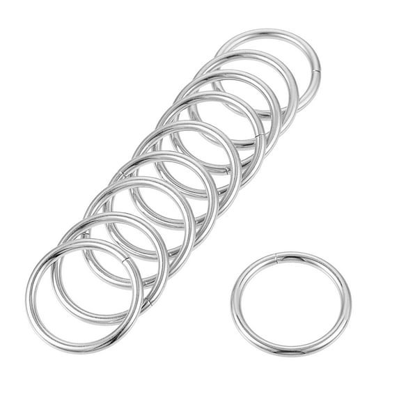 25mm Metal O Rings Non-Welded for Straps Bags Belts DIY Silver Tone 50pcs