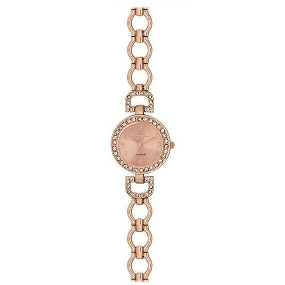 25mm Montres Carlo Women Luxury Fashion Analog Quartz Dress Metal Bracelet Watch (Rose Gold)