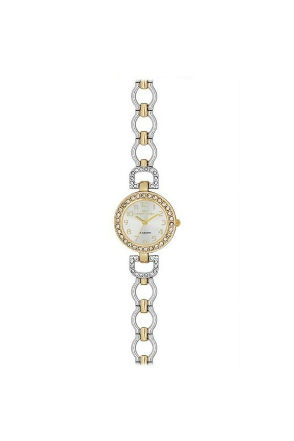 25mm Montres Carlo Women Luxury Fashion Analog Quartz Dress Metal Bracelet Watch (Two Tone)