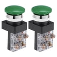 thumbnail image 1 of Unique Bargains 2Pcs 25mm Mounting Hole Momentary Push Button Switch Green DPST, 1 of 4