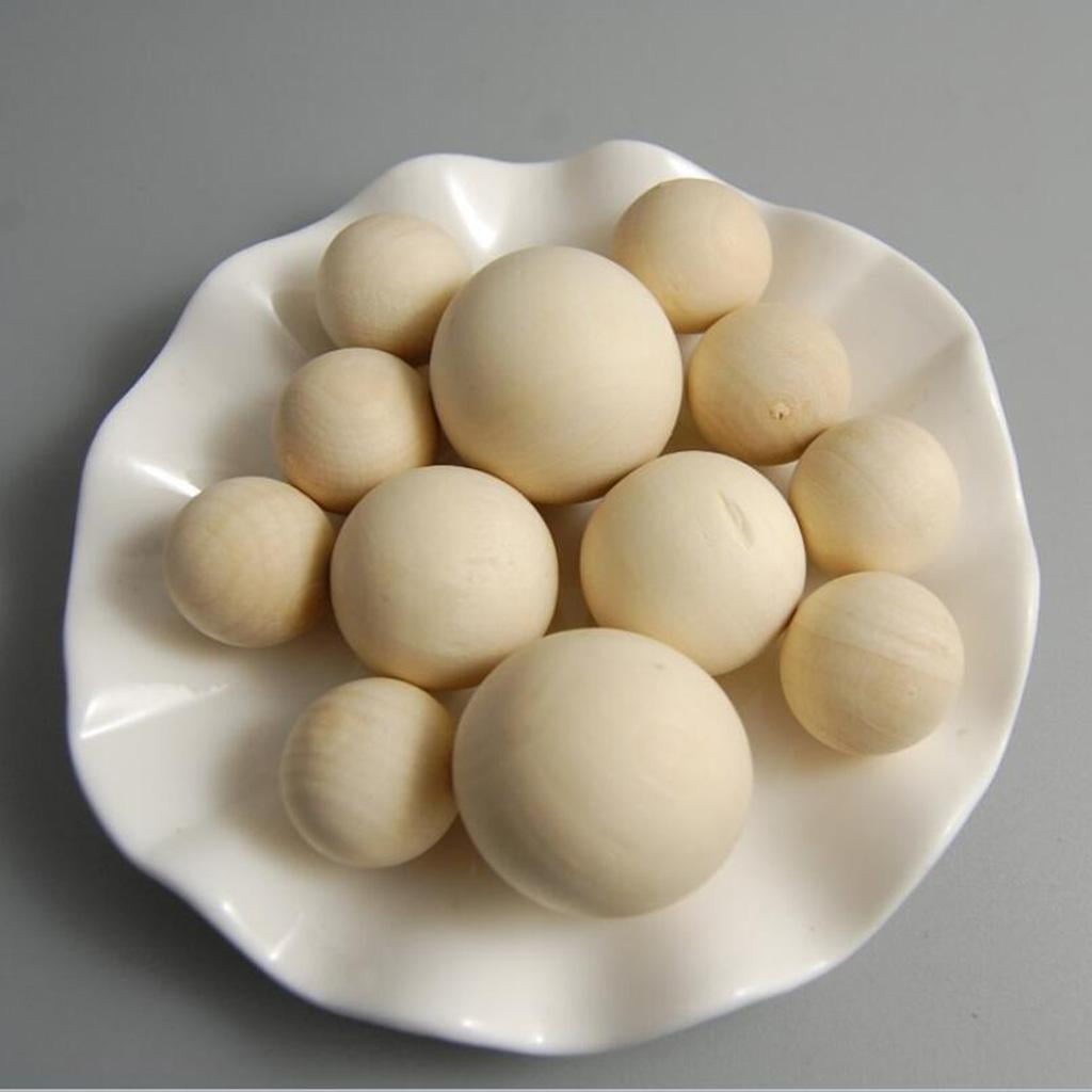 25mm Natural Unpainted Wood Round Loose Spacer Beads, Pack of 100 for DIY Jewelry Making Bracelet Spacer Charms for Macrame Crafts Toddlers Hair