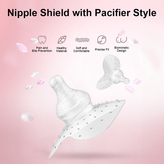 25mm Nipple Shields for Breastfeeding Nursing Newborns, Dual Pack Soft Silicone Breast Shields with Protective Storage Cases for Flat, Inverted Nipples & Latch Difficulties