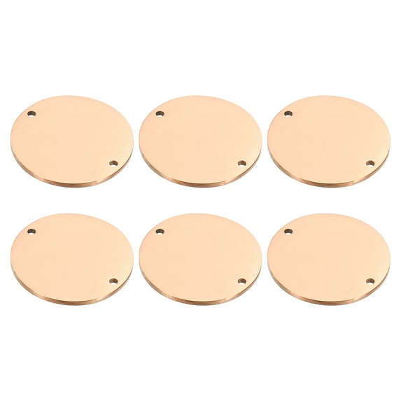 25mm Steel Disc, 6Pcs Metal Stamping Blanks Tags Circle Round Metal Plate Strike Stainless Steel for Laser Engraving Stamping Craft Name, Rose Gold