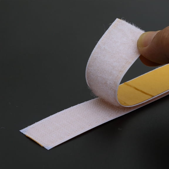 White Self-Adhesive Hook and Loop 25mm Wide - Super Strong for Car Trim & Home DIY