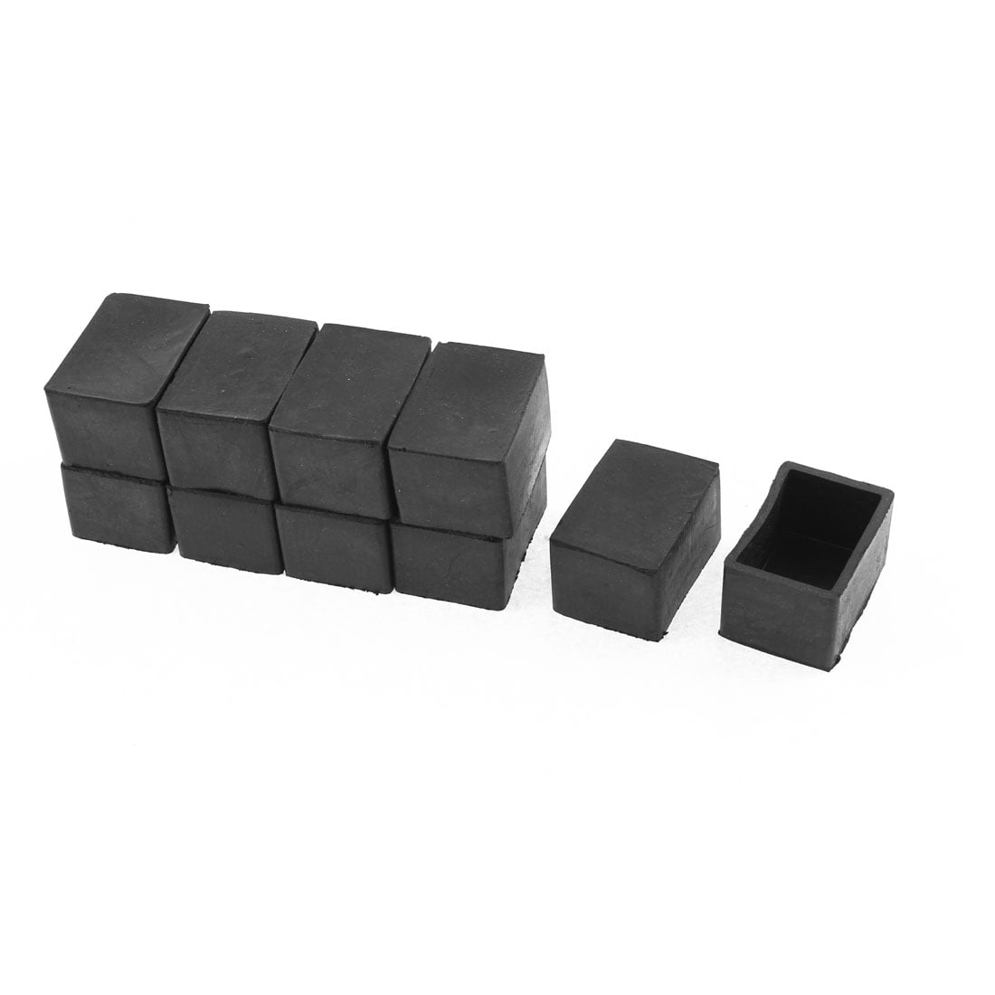 25mm x 38mm Rectangle Rubber Chair Table Leg Caps Furniture Foot Covers