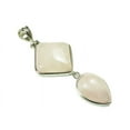 thumbnail image 1 of 25mm x 55mm Rose Quartz Two Piece Dangling Pendant For Jewelry Making, 1 of 1