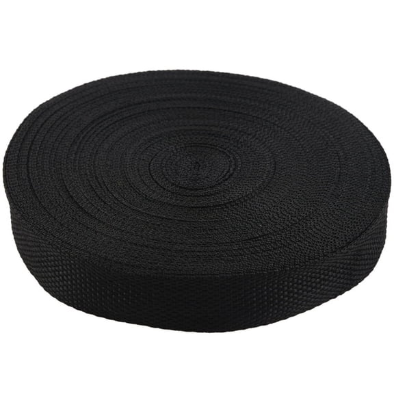 25mmx20m Roll Nylon Tape Strap For Webbing Bag Strapping Belt Making DIY Craft - Black