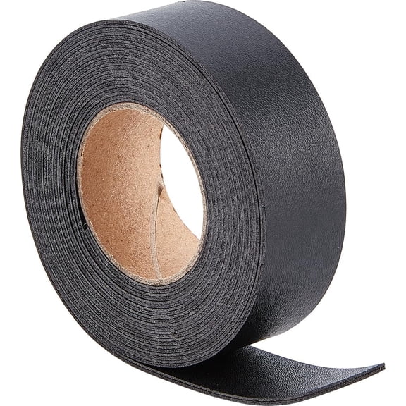 25mmx2m Black Double-Sided Leather Strap Lychee Pattern Leather Strips 1.7mm Thick Imitation Flat Leather Cord