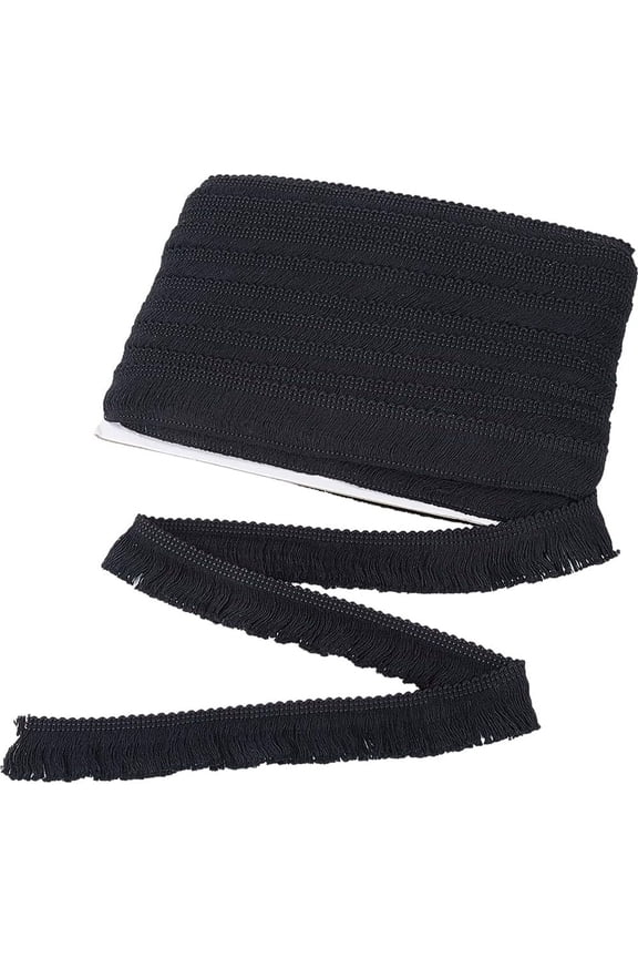 25ms 27 Yards Fringe Tassel Trim 3cm Wide Fringe Fibre Embroidered Ribbon Chainette Sewing Lace Edge Trimming for Quilting Costume Wedding Dress Curtain Lamp Shade Home Decoration Floral Black White