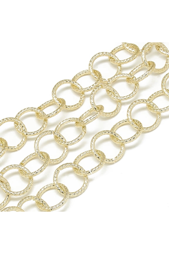 25ms Unwelded Aluminum Chains Belcher Chain Textured Lemon Chiffon 15.5x2mm