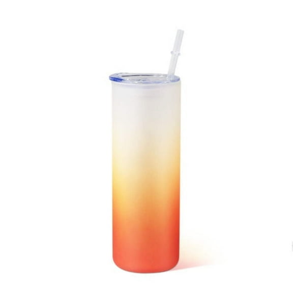 25oz Sublimation blank glass ombre gradient Tumblers (Includes Bamboo Lid Straw)