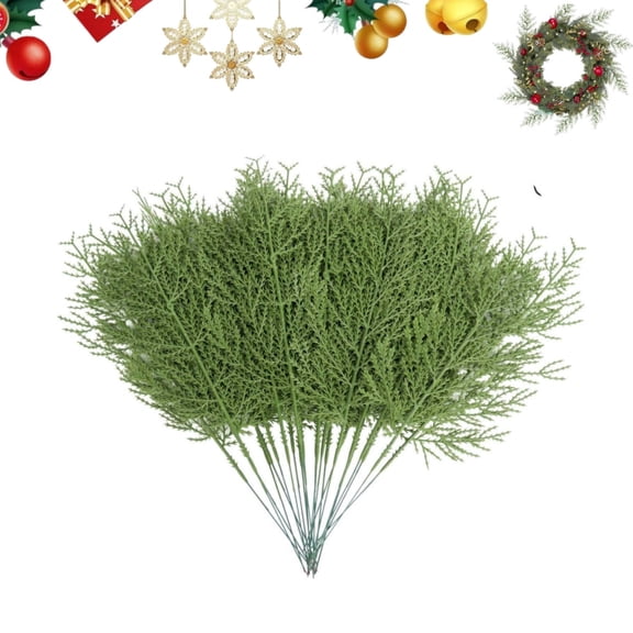 25pack Artificial Pine Sprigs,Fake Pine Greenery Twigs Christmas Picks,Wreath DIY Crafts Supplies,Christmas Decor Centerpieces for Tables,Home,Kitchen Decorations