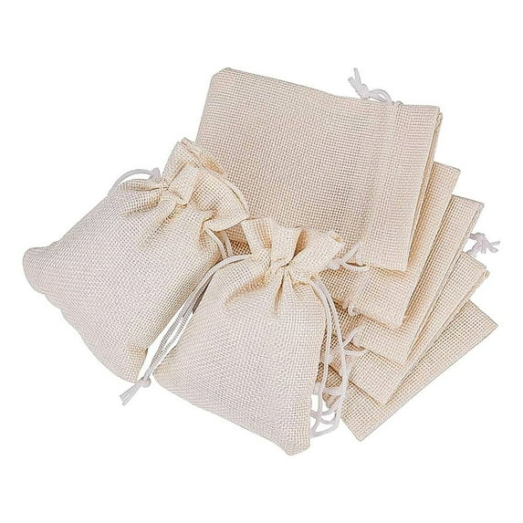25pc 25PCS Burlap Bags with Drawstring Gift Bags Jewelry Pouch for Wedding Party Treat and DIY Craft - 4.7 x 3.5 Inch Linen