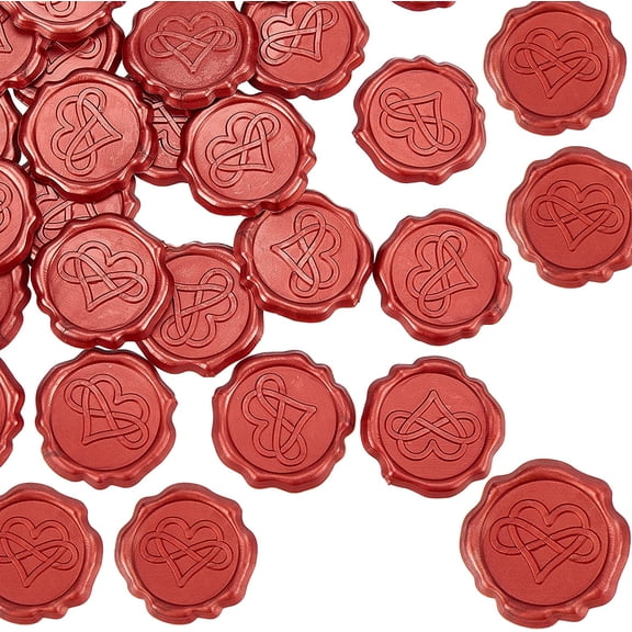 25pc Adhesive Wax Seal Stickers 25PCS Love Self- Adhesive Wax Seals Decorative Stamp Stickers Envelope Stickers Red for Decor Wedding Invitation Envelopes Craft Scrapbook Party Gift