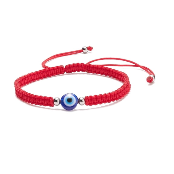 25pc Resin Evil Eye Bead Bracelet Red Adjustable Bracelet for Kid Blue Inner Diameter: 2-3/8~3-1/2 inch(6~8.75cm)