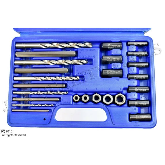 25pc Screw Extractor Drill & Guide Set Extracts Broken Screws Bolts Fasteners