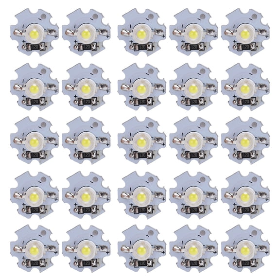 25pcs 0.5W 5v high-power LED lamp bead light source chip with aluminum plate, LED lamp bead, DIY lighting imported chip, low light failure, high brightness,