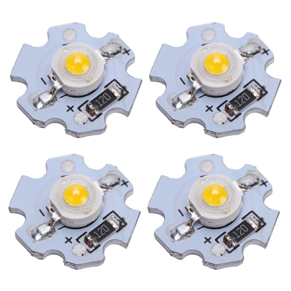 25pcs 0.5W 5v high-power LED lamp bead light source chip with aluminum plate, LED lamp bead, DIY lighting imported chip, low light failure, high brightness,