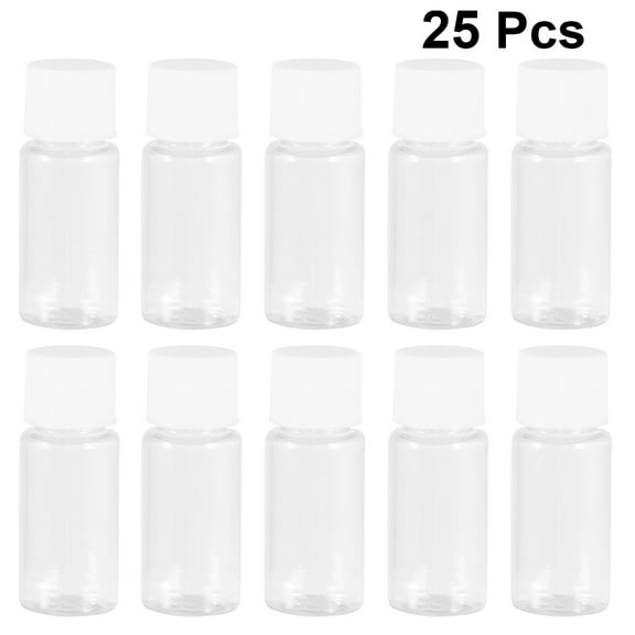 25pcs 10ml Sample Bottles Refillable Plastic Transparent Lotion Bottle Shower Gel Container