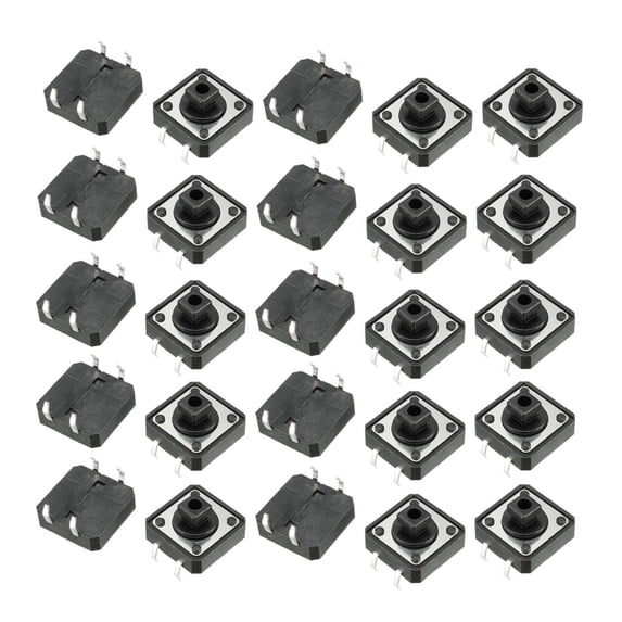 25pcs 12x12mm 4 Pins DIP PCB Mount Momentary Square Button Tactile Tact Switch