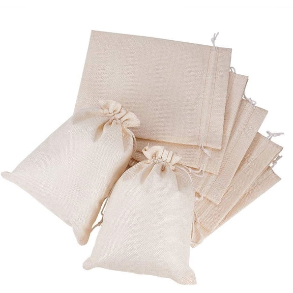 25pcs 25PCS Burlap Bags with Drawstring Gift Bags Jewelry Pouch for Wedding Party Treat and DIY Craft - 9 x 6.7 Inch Cream