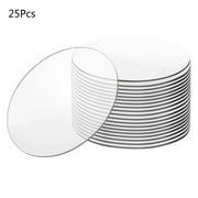 25pcs 2inch Clear Extruded Circle Acrylic Sheet Round Disc Sheet for DIY Project Keychain Ornaments Crafting Cake Disk Holder Supplies