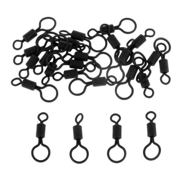 25pcs 360 degree Rotation Rolling Swivels Connector Fishing Large Eye Swivels Fishing Accessories Tackle