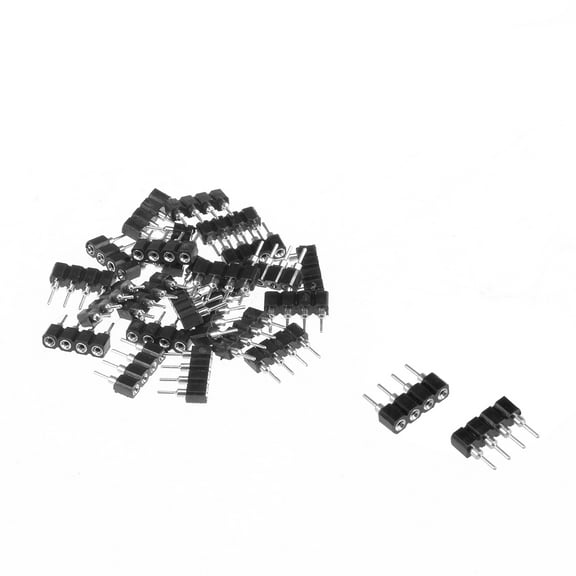 25pcs 4 Pin Male to Female Plug Header Adapter Fit RGB/3528/5050  Chip Strip
