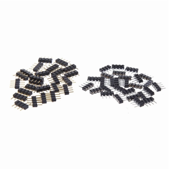 25pcs 4-Pin RGB Connector Male + 25pcs Female for LED Strip Light PC Case Lighting