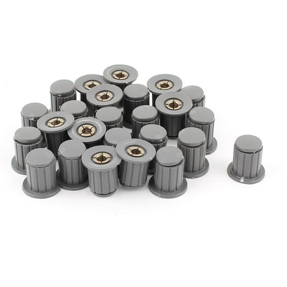 25pcs 4mm Shaft Insert Dia Brass Tone Core Potentiometer Control Knobs