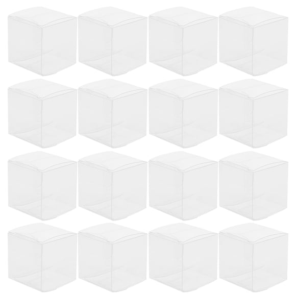 25pcs 4x4x4cm Clear Plastic Pvc Packing Box Transparent Candy Box for Gift Wedding Party