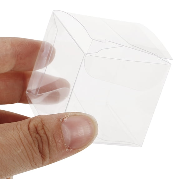 25-Pack Clear PVC Plastic Boxes 4x4x4cm Transparent Candy Containers for Wedding Favors, Party Supplies, and Packaging