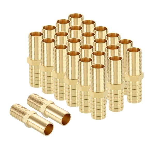 25pcs 5/8" To 5/8" Brass Hose Barb Fitting Metals Splicer Mender for 3D Printing, Air Compressor, CNC Machine, Dies