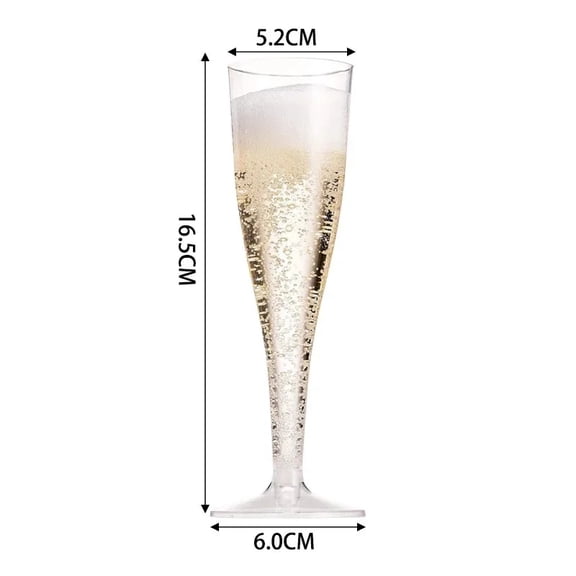 25pcs 5Oz Clear Plastic Champagne Flutes Disposable Sparkling Bar Cups Toasting Wedding Party Wine Cup Crystal Wine Cocktail Cup