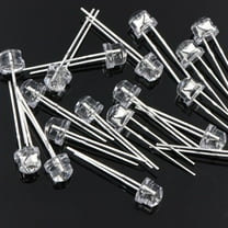 25pcs 5mm Diameter Transparent Straw Hat   LED Diode Lights Electronics Components Light Emitting Diodes White Light
